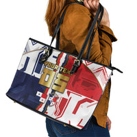 Custom Panama Football Leather Tote Bag Cybernetic Mech Warrior Flag