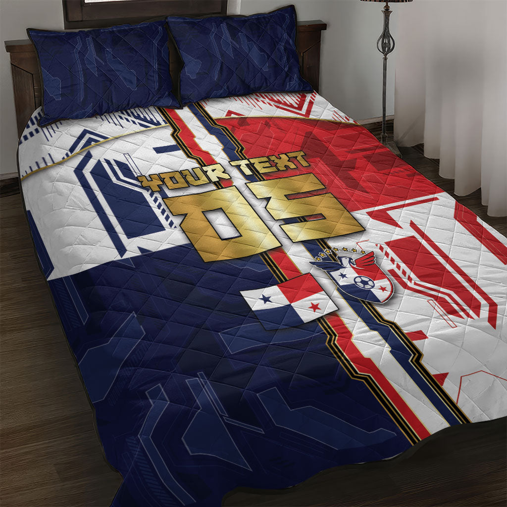 Custom Panama Football Quilt Bed Set Cybernetic Mech Warrior Flag