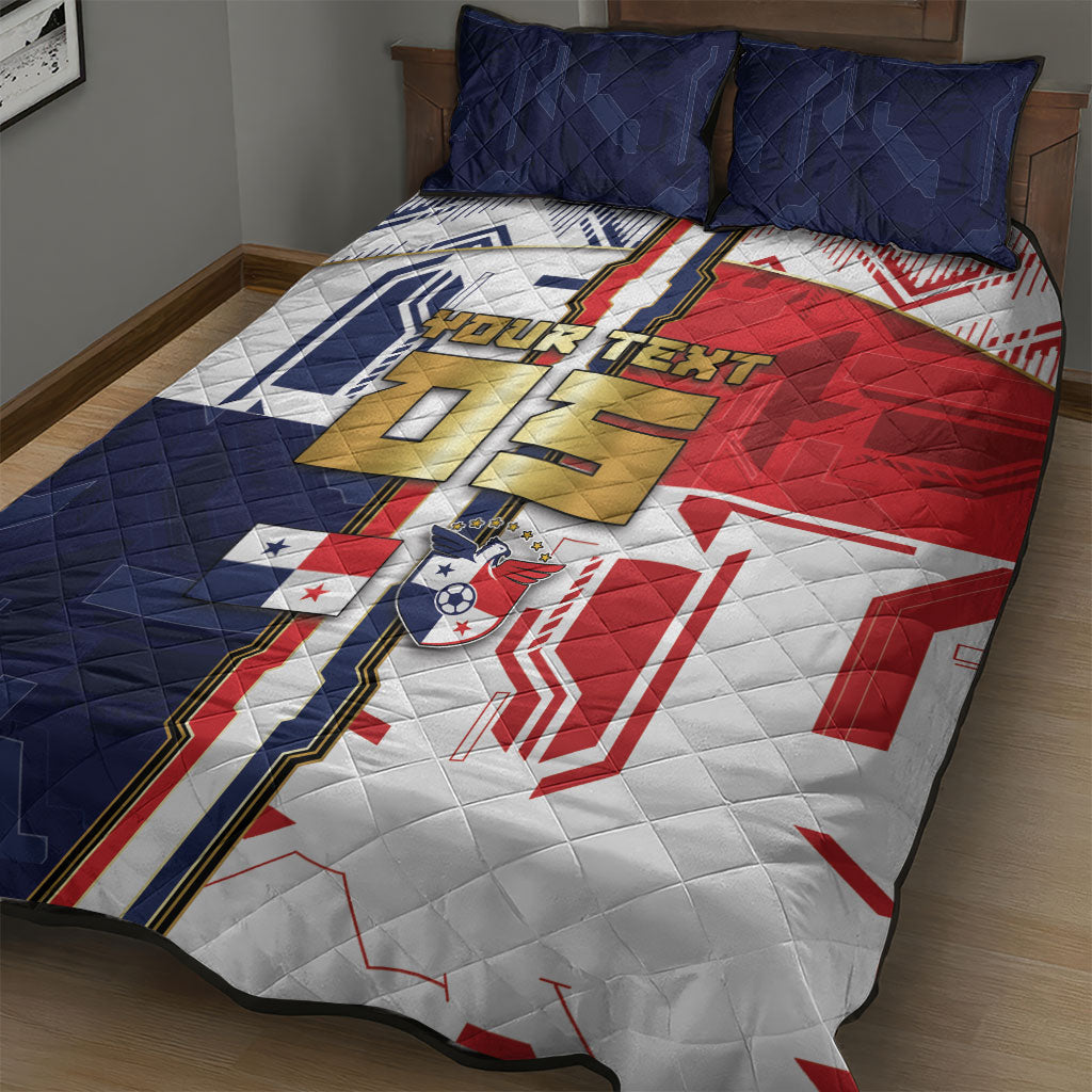 Custom Panama Football Quilt Bed Set Cybernetic Mech Warrior Flag
