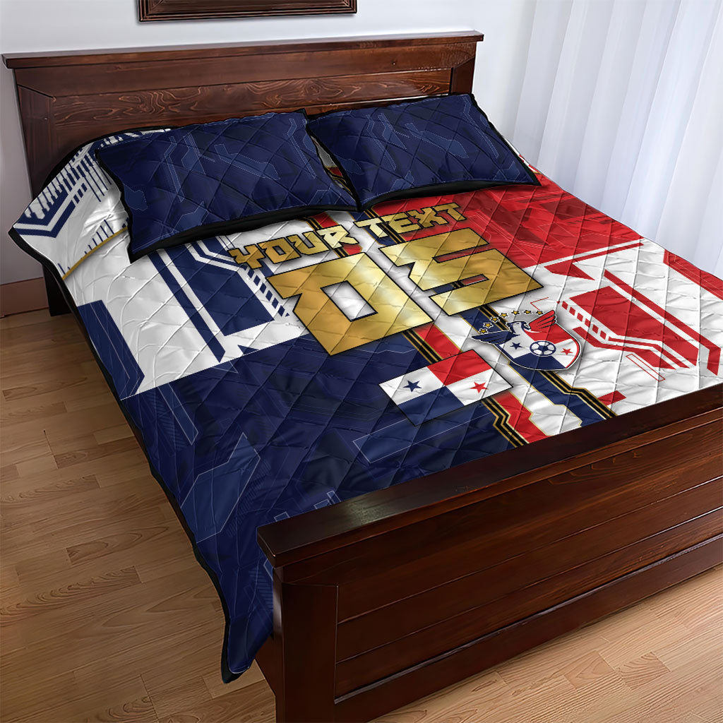 Custom Panama Football Quilt Bed Set Cybernetic Mech Warrior Flag