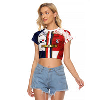 Custom Panama Football Raglan Cropped T Shirt Cybernetic Mech Warrior Flag