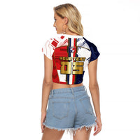 Custom Panama Football Raglan Cropped T Shirt Cybernetic Mech Warrior Flag