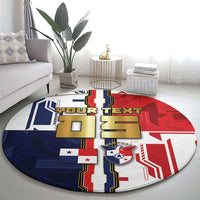 Custom Panama Football Round Carpet Cybernetic Mech Warrior Flag