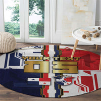 Custom Panama Football Round Carpet Cybernetic Mech Warrior Flag