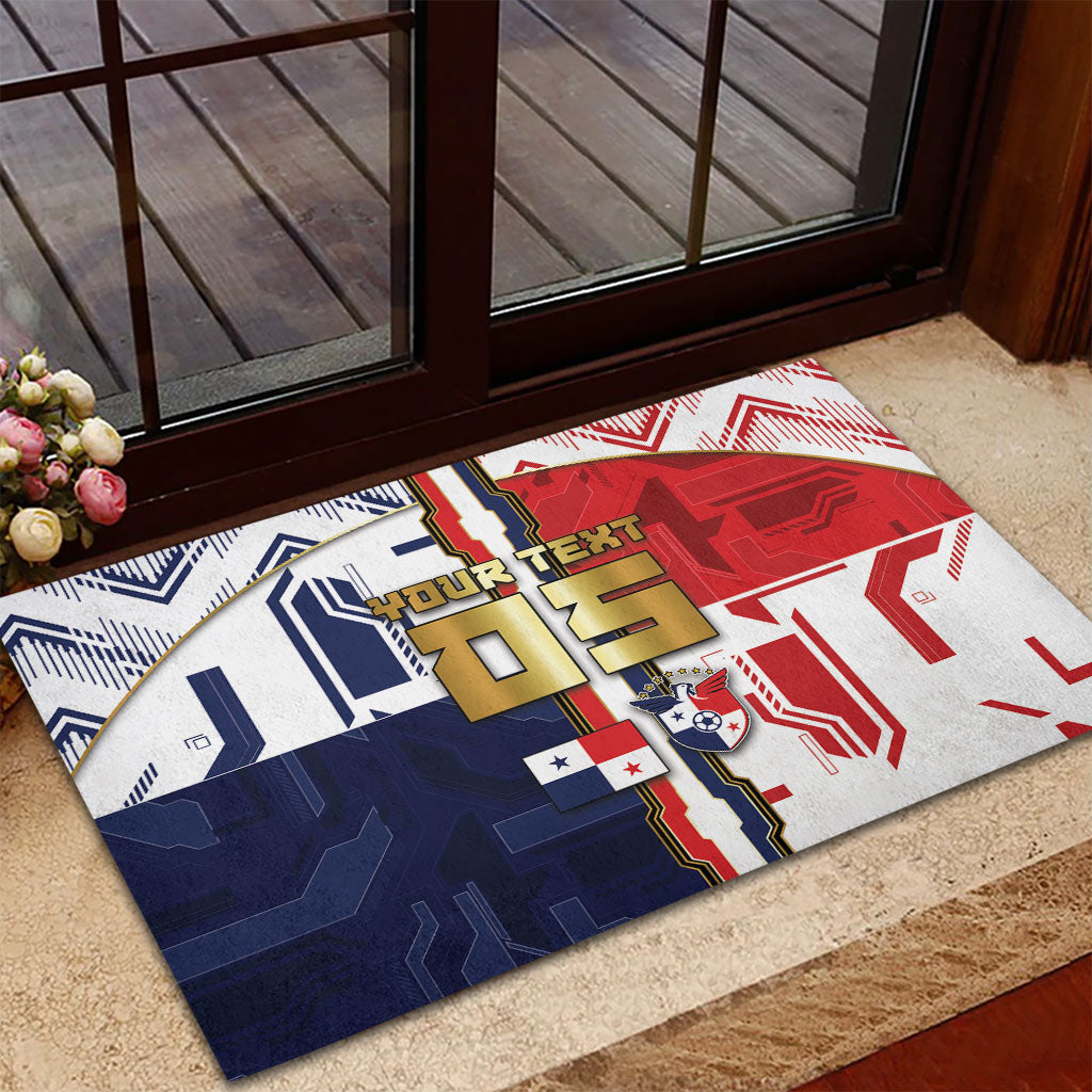 Custom Panama Football Rubber Doormat Cybernetic Mech Warrior Flag