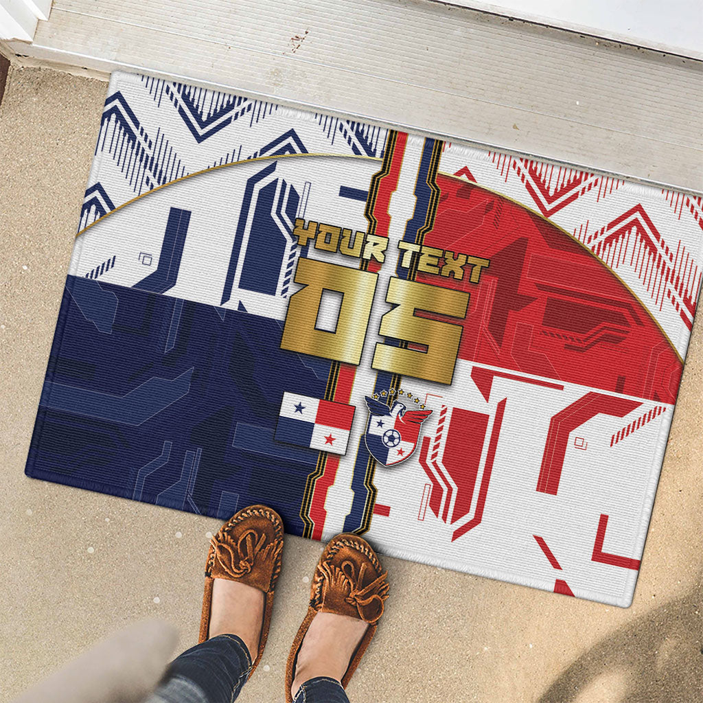 Custom Panama Football Rubber Doormat Cybernetic Mech Warrior Flag
