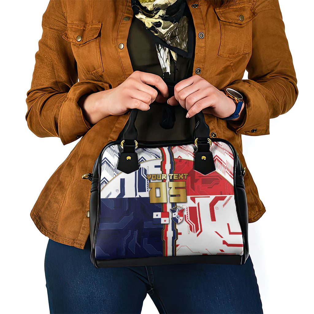 Custom Panama Football Shoulder Handbag Cybernetic Mech Warrior Flag