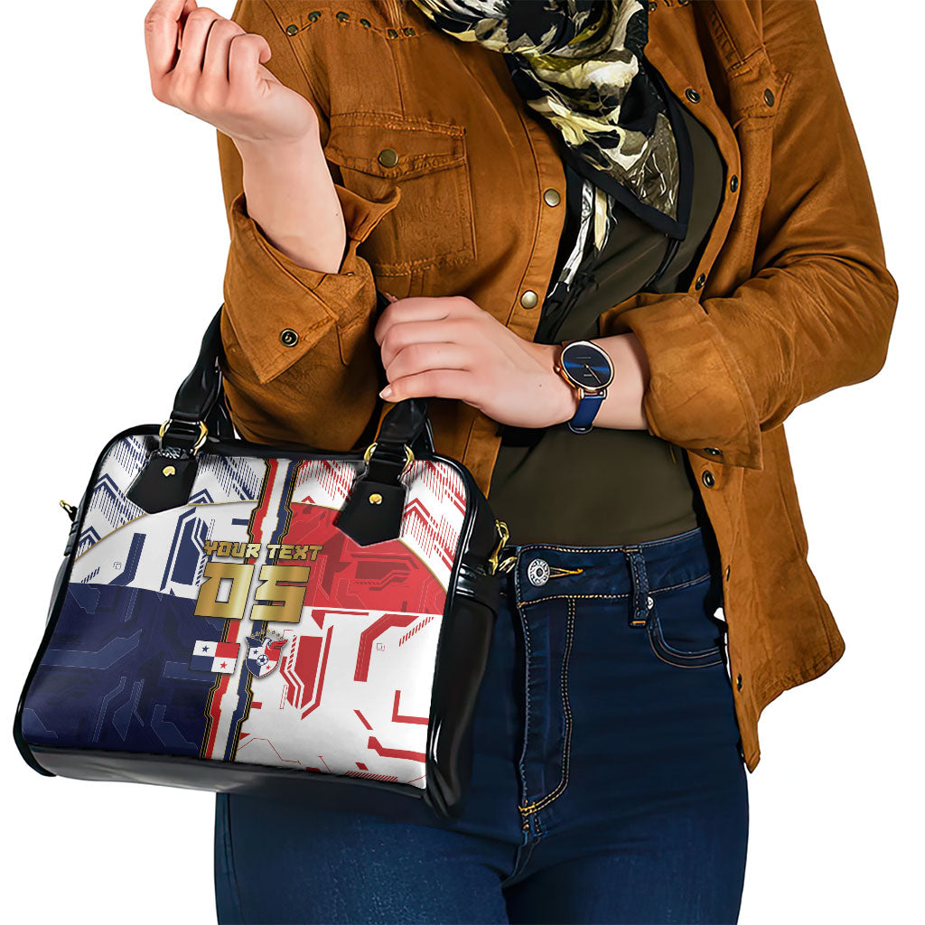 Custom Panama Football Shoulder Handbag Cybernetic Mech Warrior Flag