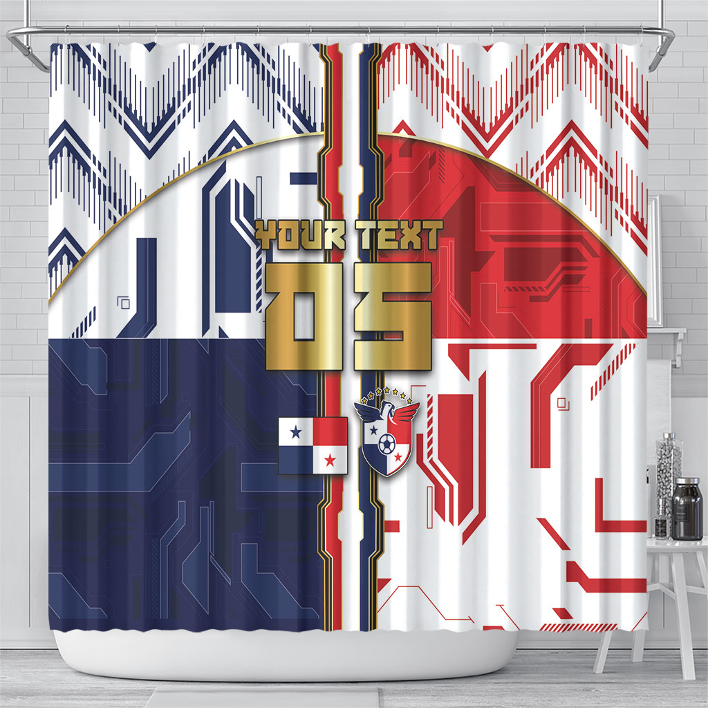 Custom Panama Football Shower Curtain Cybernetic Mech Warrior Flag
