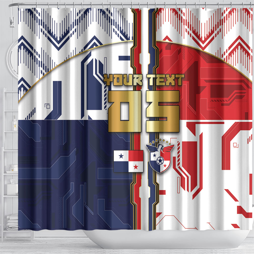 Custom Panama Football Shower Curtain Cybernetic Mech Warrior Flag