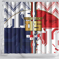 Custom Panama Football Shower Curtain Cybernetic Mech Warrior Flag