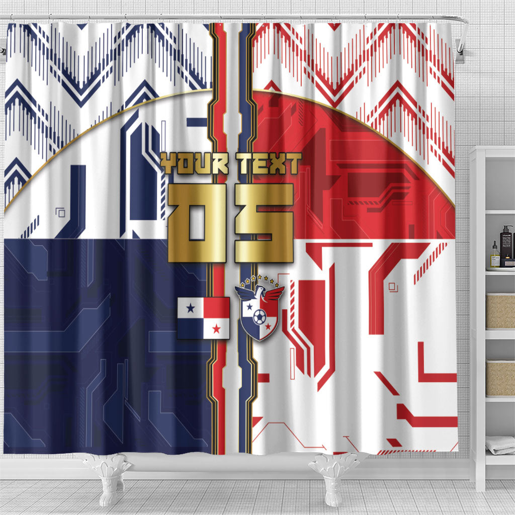 Custom Panama Football Shower Curtain Cybernetic Mech Warrior Flag