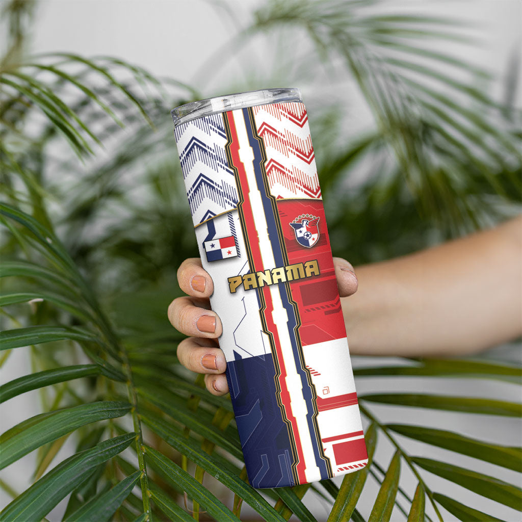 Custom Panama Football Skinny Tumbler Cybernetic Mech Warrior Flag