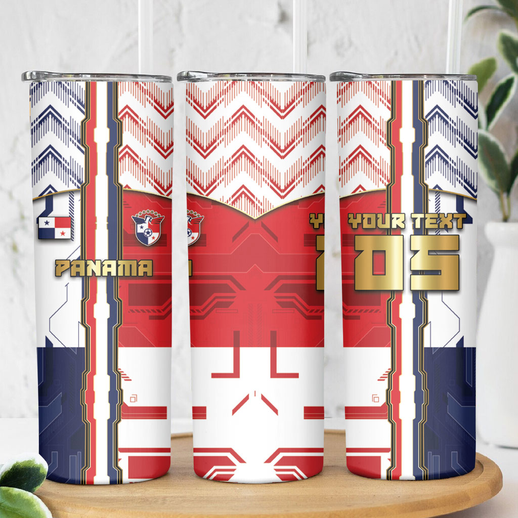 Custom Panama Football Skinny Tumbler Cybernetic Mech Warrior Flag