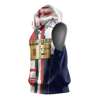 Custom Panama Football Sleeveless Hoodie Cybernetic Mech Warrior Flag