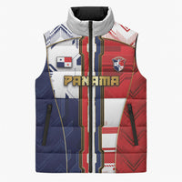 Custom Panama Football Sleeveless Puffer Jacket Cybernetic Mech Warrior Flag
