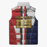 Custom Panama Football Sleeveless Puffer Jacket Cybernetic Mech Warrior Flag