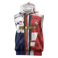 Custom Panama Football Sleeveless Zip Hoodie Cybernetic Mech Warrior Flag