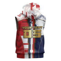 Custom Panama Football Sleeveless Zip Hoodie Cybernetic Mech Warrior Flag