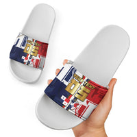 Custom Panama Football Slide Sandals Cybernetic Mech Warrior Flag