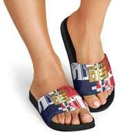 Custom Panama Football Slide Sandals Cybernetic Mech Warrior Flag