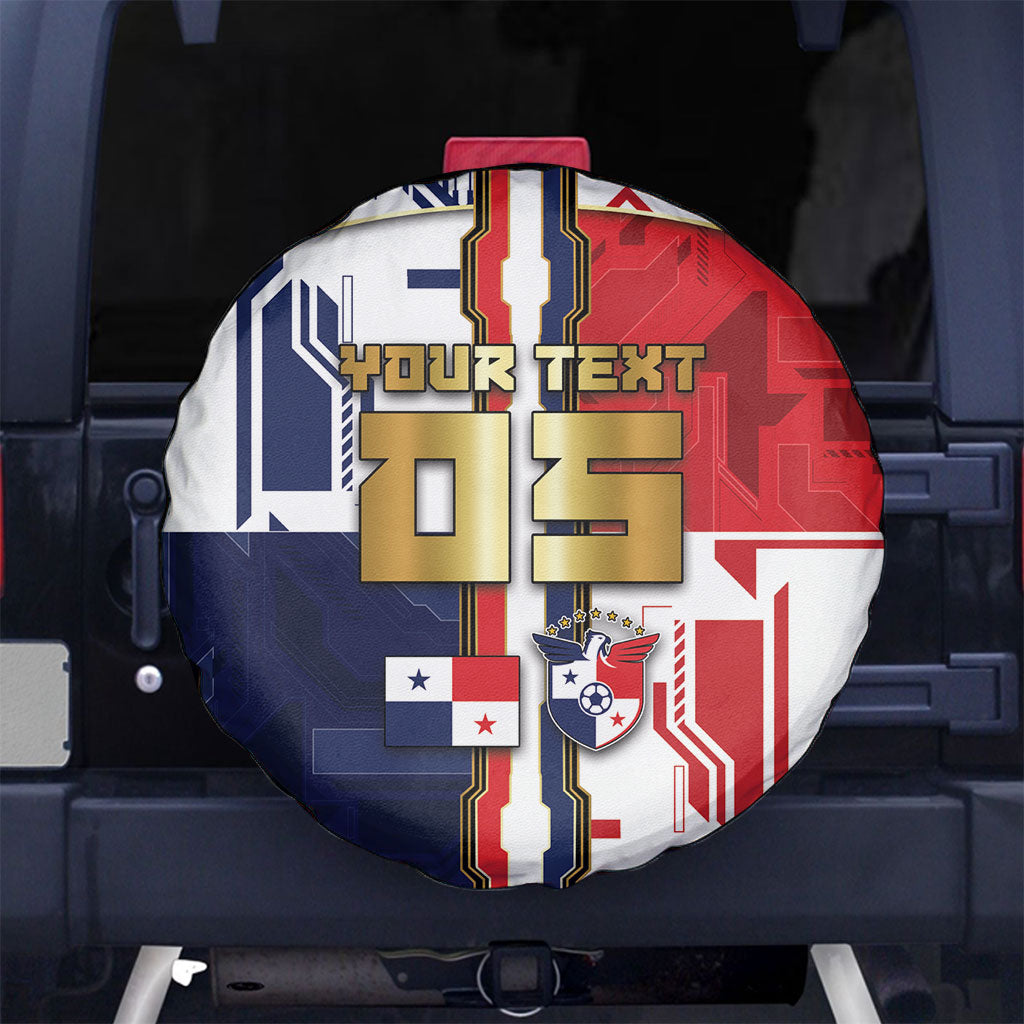 Custom Panama Football Spare Tire Cover Cybernetic Mech Warrior Flag