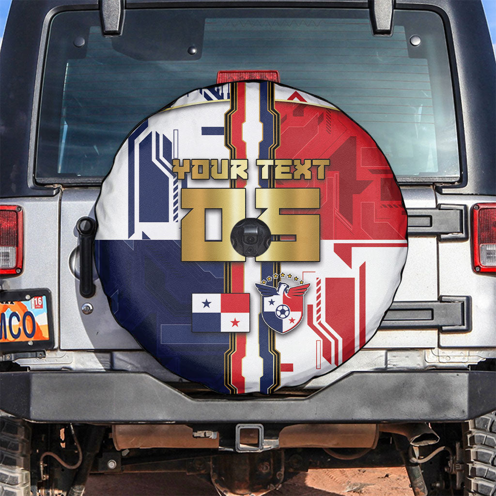 Custom Panama Football Spare Tire Cover Cybernetic Mech Warrior Flag