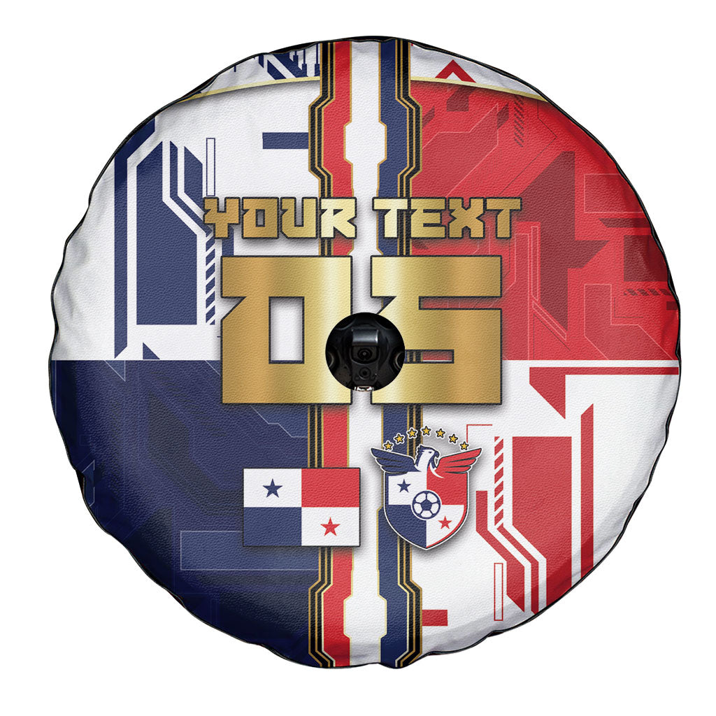 Custom Panama Football Spare Tire Cover Cybernetic Mech Warrior Flag