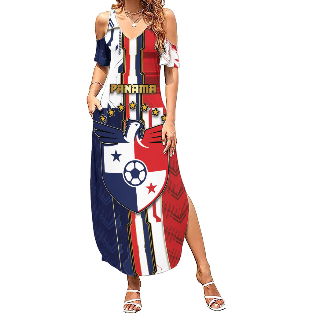 Custom Panama Football Summer Maxi Dress Cybernetic Mech Warrior Flag