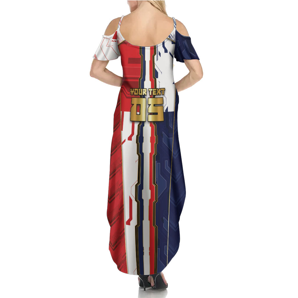 Custom Panama Football Summer Maxi Dress Cybernetic Mech Warrior Flag
