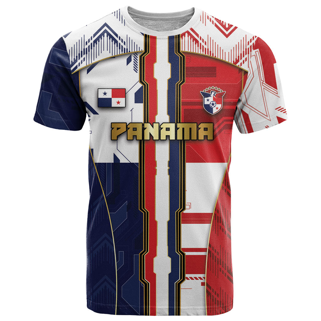 Custom Panama Football T Shirt Cybernetic Mech Warrior Flag