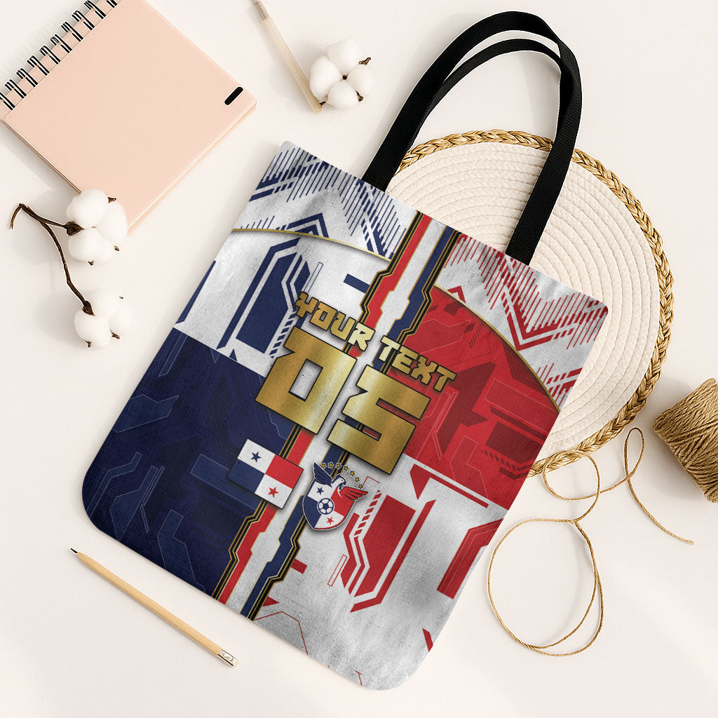 Custom Panama Football Tote Bag Cybernetic Mech Warrior Flag