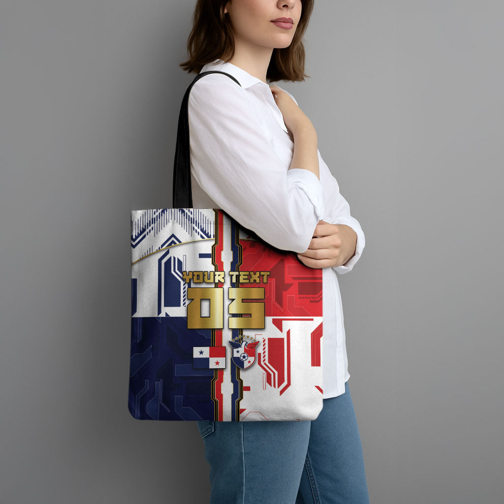 Custom Panama Football Tote Bag Cybernetic Mech Warrior Flag