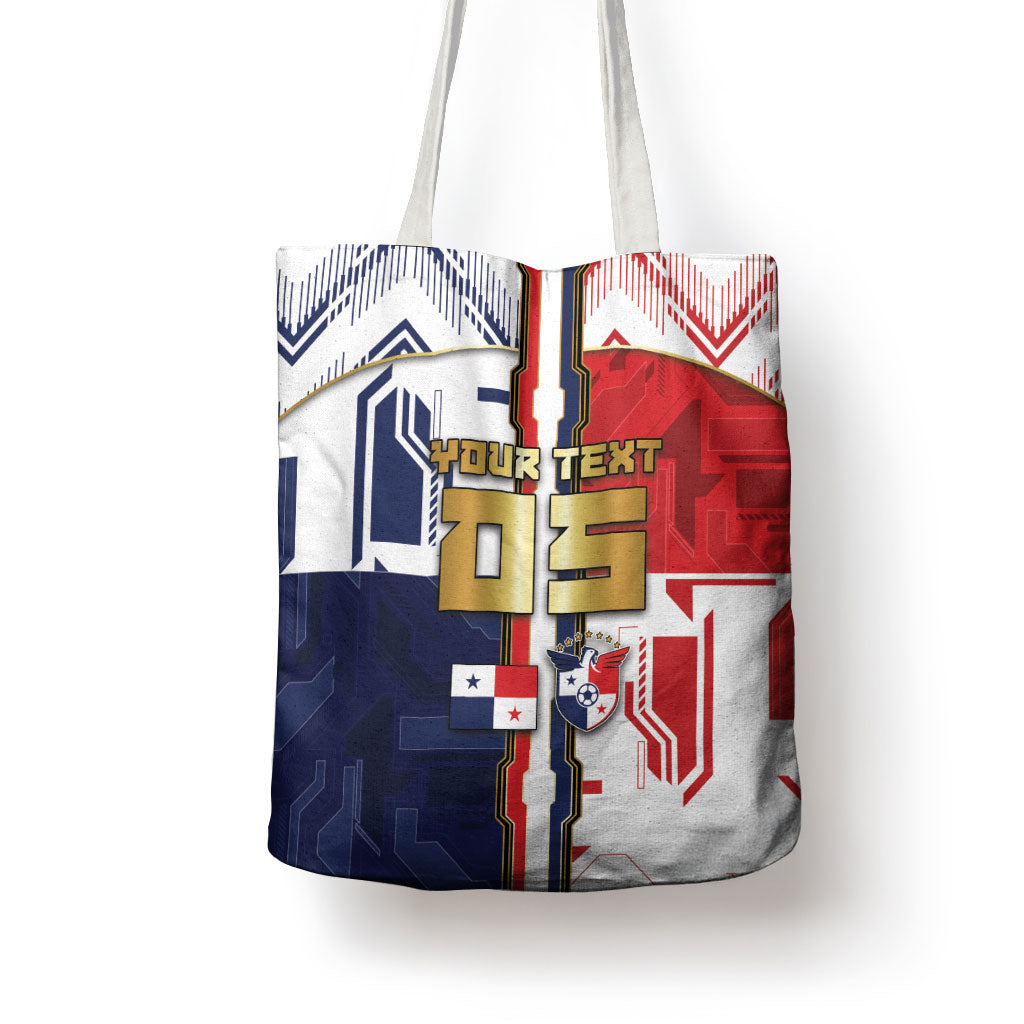 Custom Panama Football Tote Bag Cybernetic Mech Warrior Flag