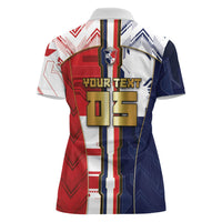Custom Panama Football Women Polo Shirt Cybernetic Mech Warrior Flag