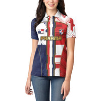 Custom Panama Football Women Polo Shirt Cybernetic Mech Warrior Flag