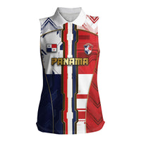 Custom Panama Football Women Sleeveless Polo Shirt Cybernetic Mech Warrior Flag