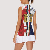 Custom Panama Football Women Sleeveless Polo Shirt Cybernetic Mech Warrior Flag