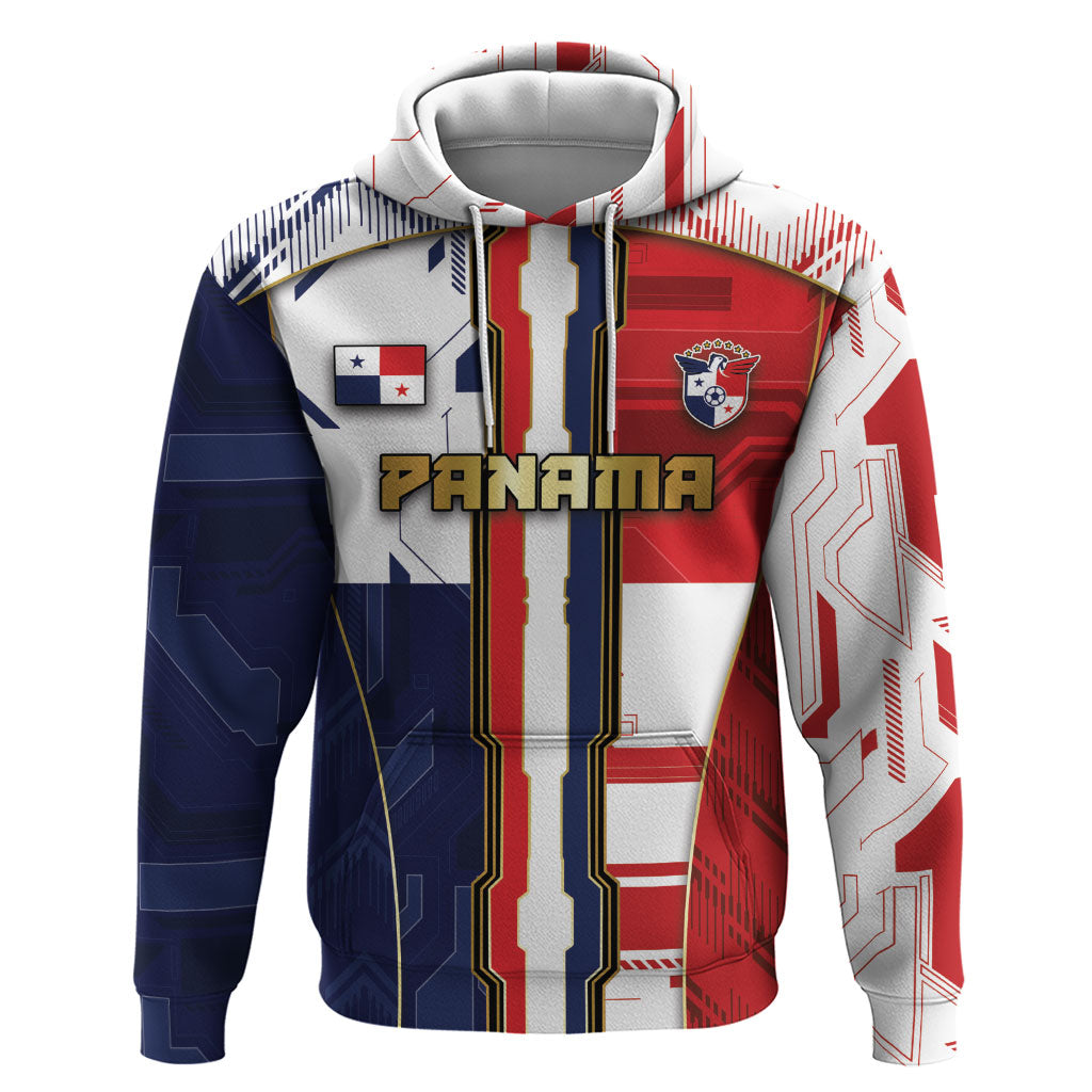 Custom Panama Football Zip Hoodie Cybernetic Mech Warrior Flag