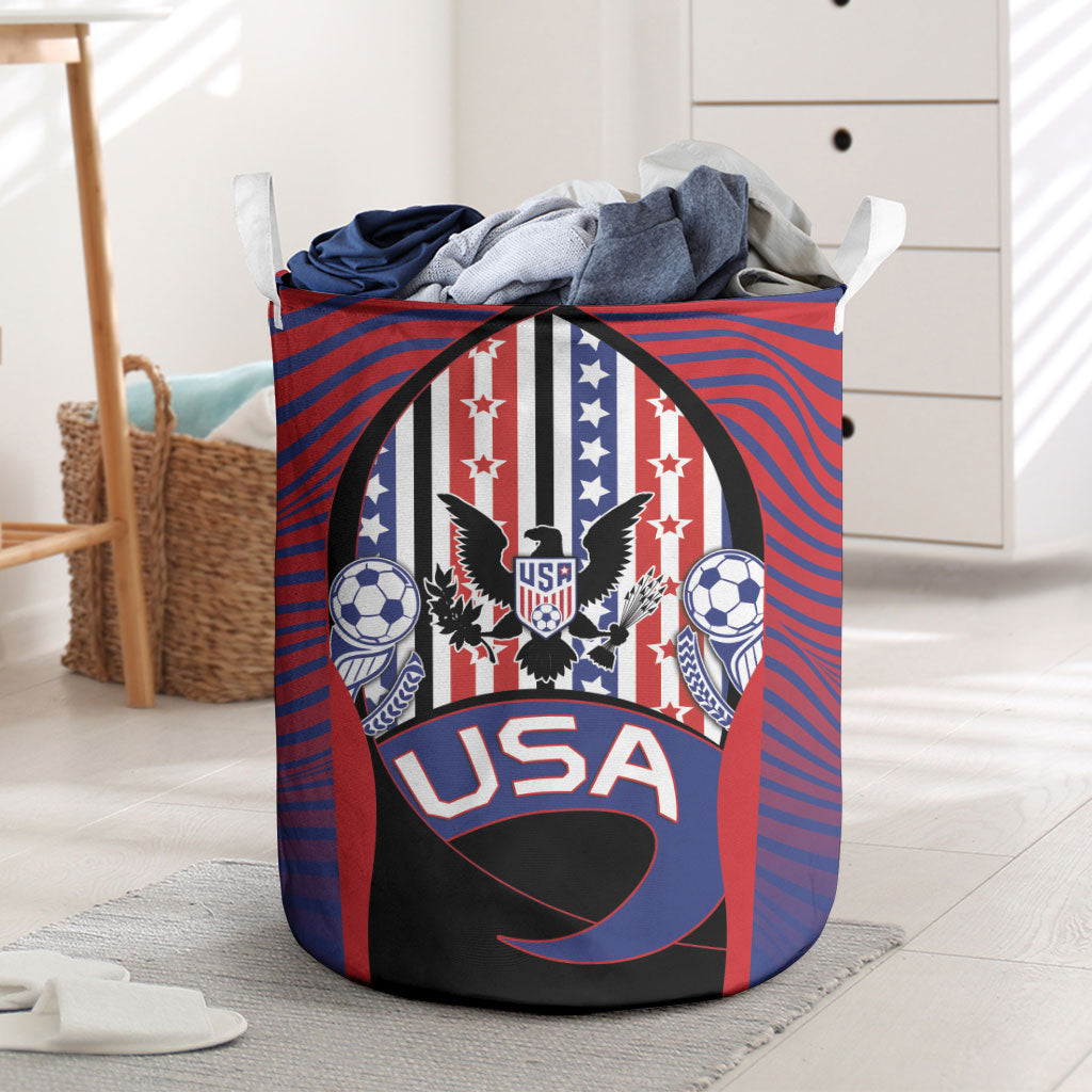 United States Soccer Laundry Basket American Eagle Flag Stars And Stripes