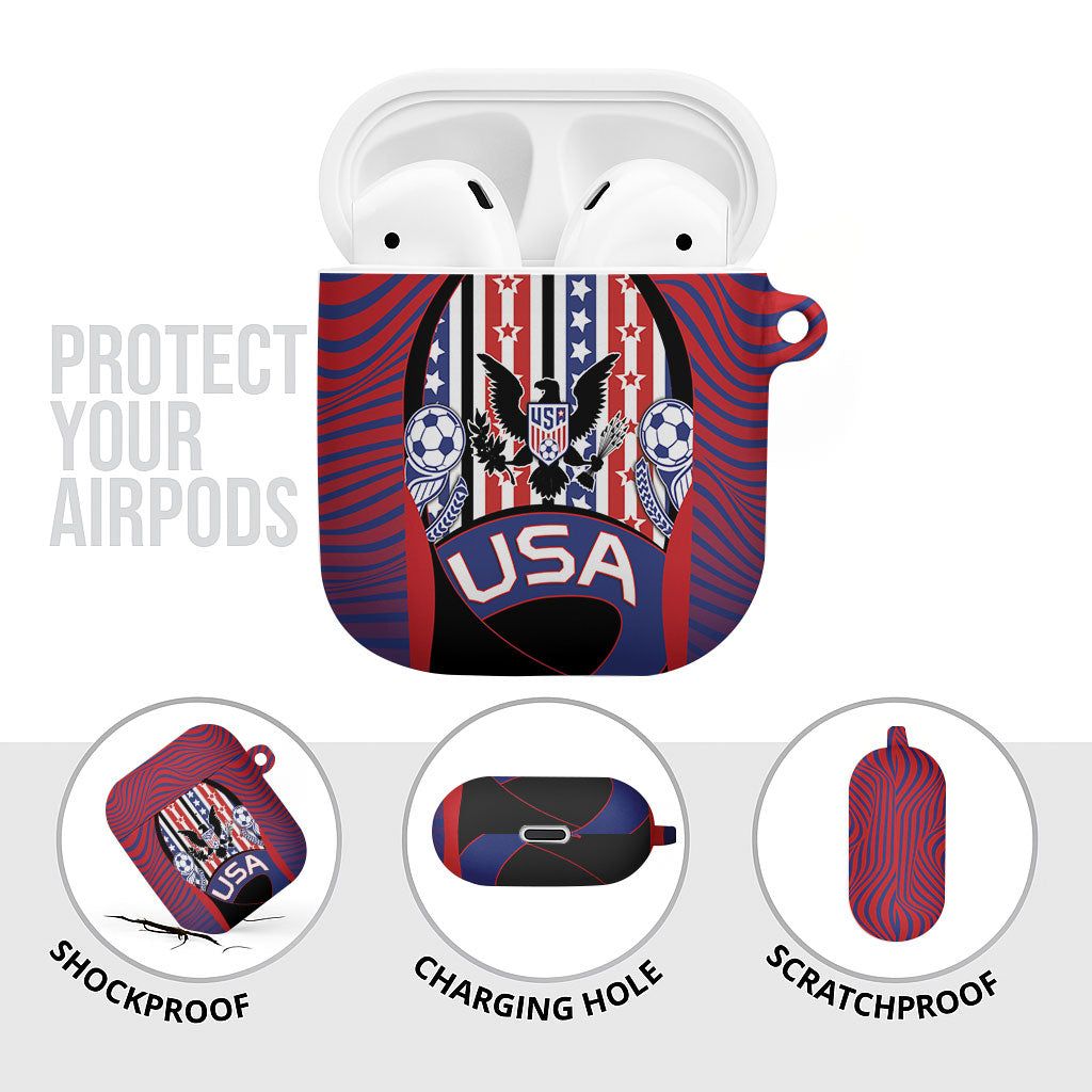 United States Soccer AirPods Case American Eagle Flag Stars And Stripes