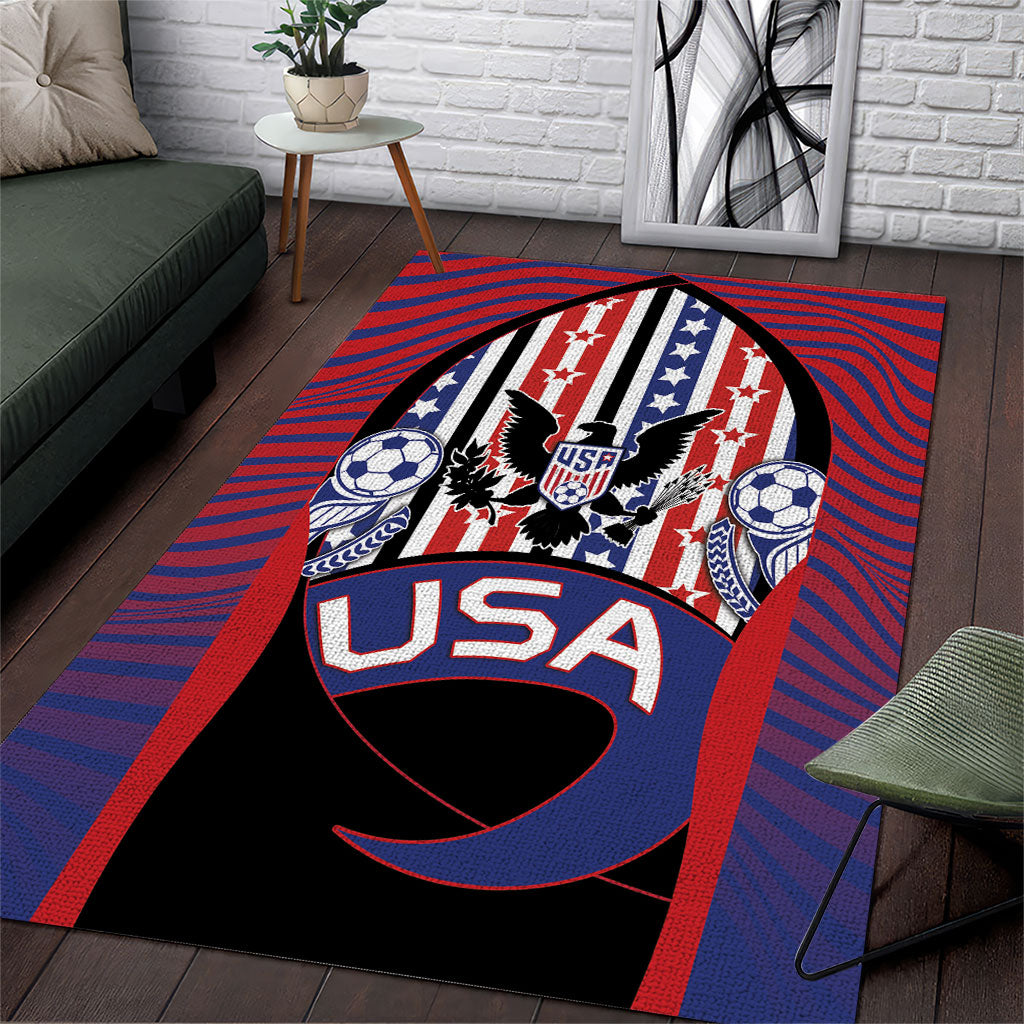 United States Soccer Area Rug American Eagle Flag Stars And Stripes