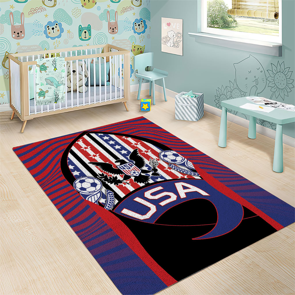 United States Soccer Area Rug American Eagle Flag Stars And Stripes