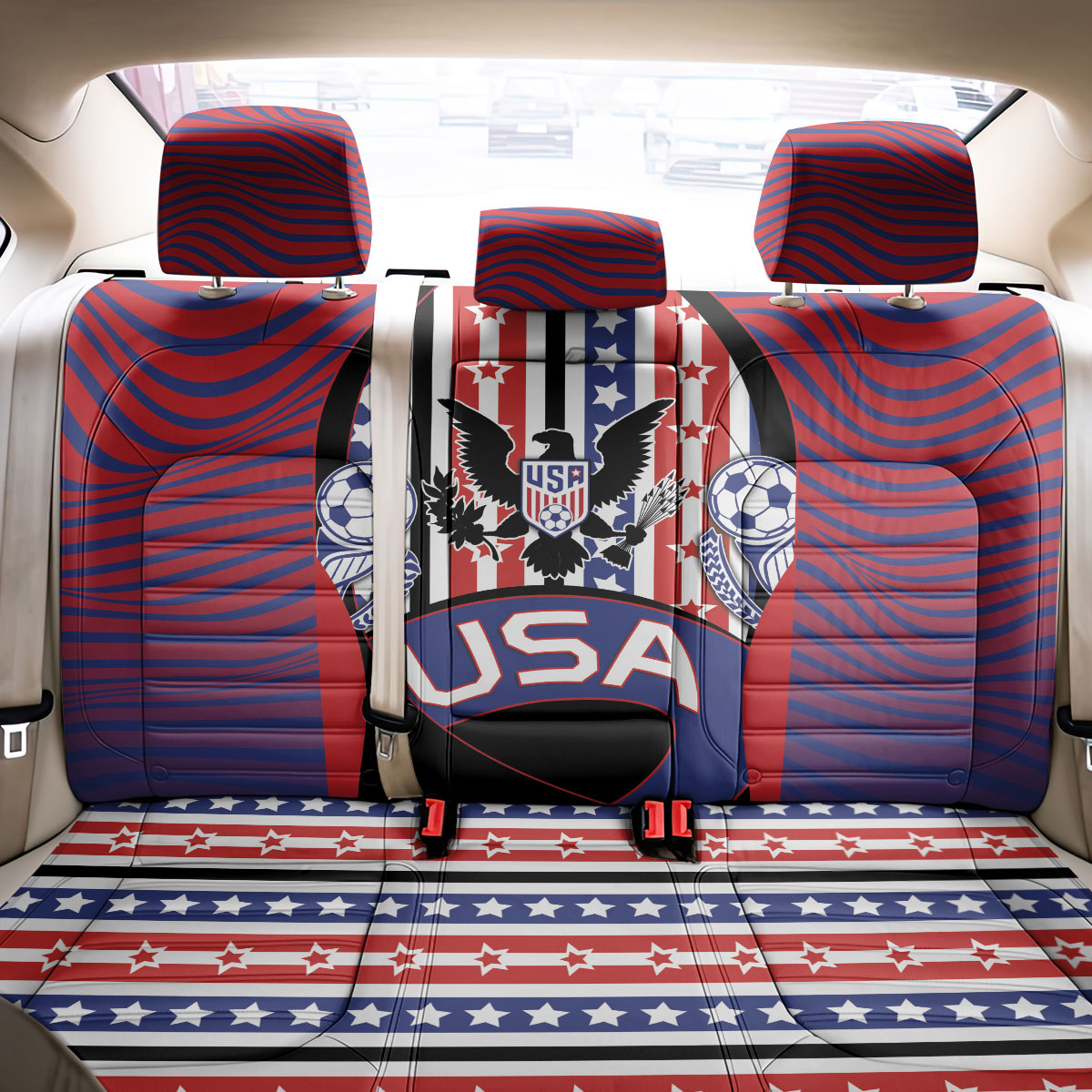 United States Soccer Back Car Seat Cover American Eagle Flag Stars And Stripes