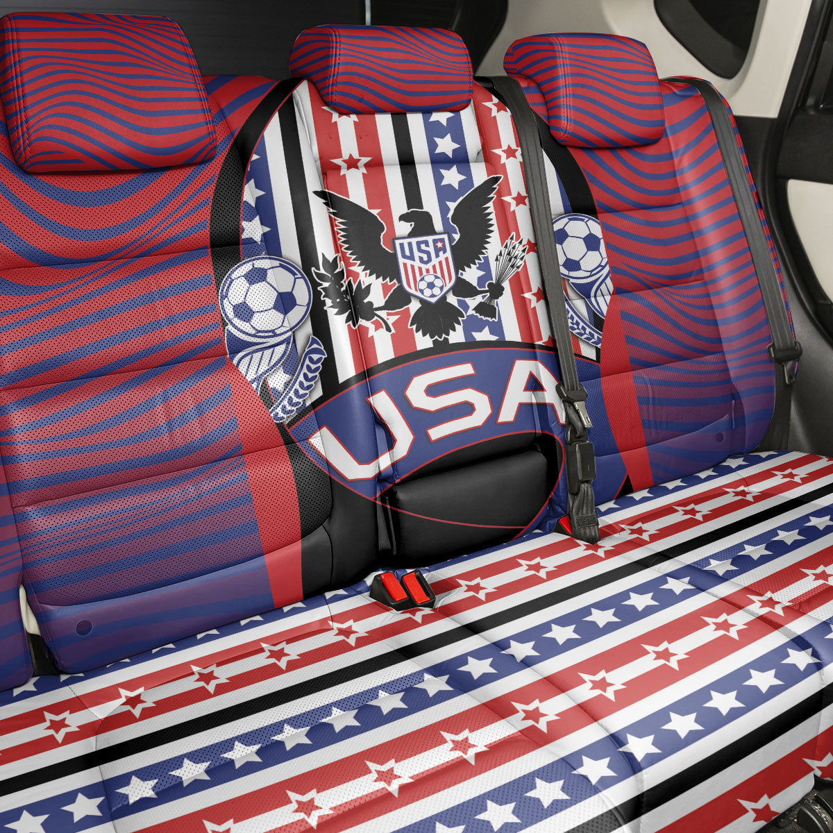 United States Soccer Back Car Seat Cover American Eagle Flag Stars And Stripes
