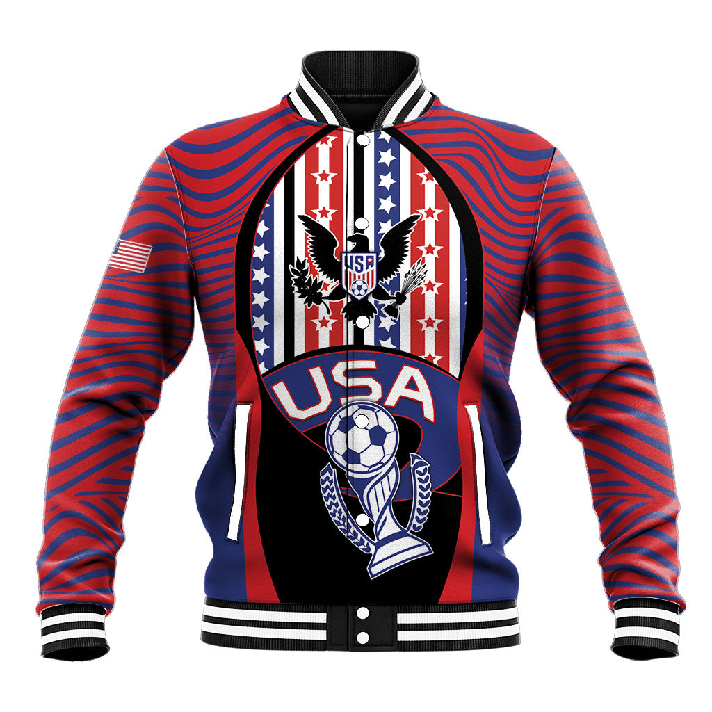 Custom United States Soccer Baseball Jacket American Eagle Flag Stars And Stripes