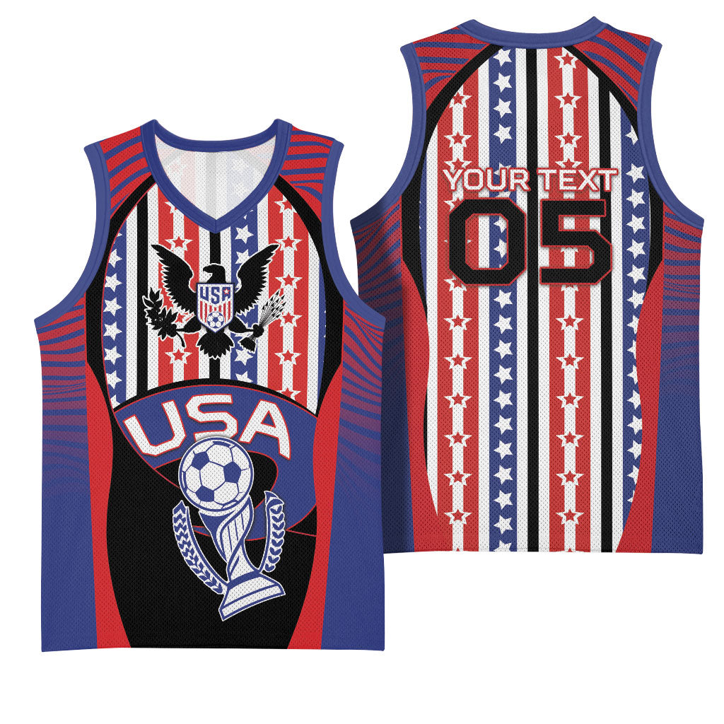 Custom United States Soccer Basketball Jersey American Eagle Flag Stars And Stripes