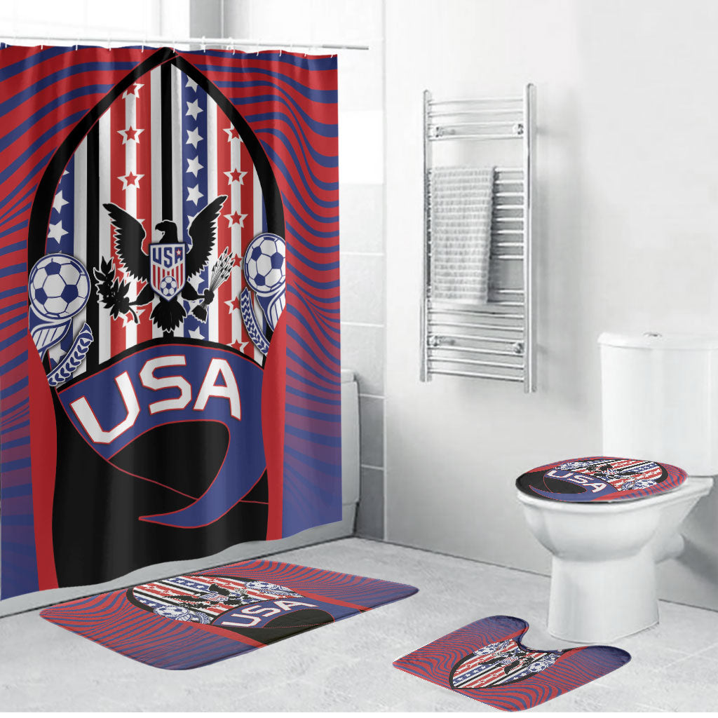 United States Soccer Bathroom Set American Eagle Flag Stars And Stripes