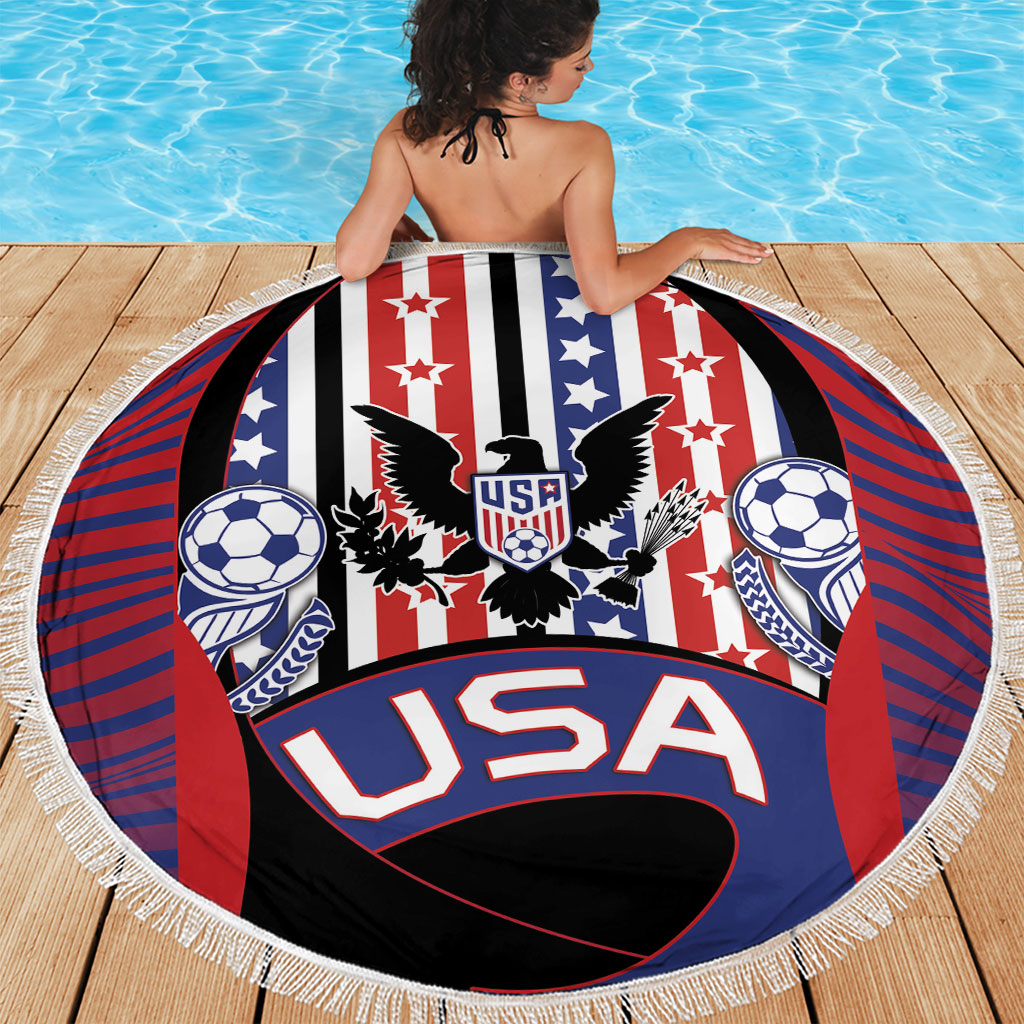 United States Soccer Beach Blanket American Eagle Flag Stars And Stripes