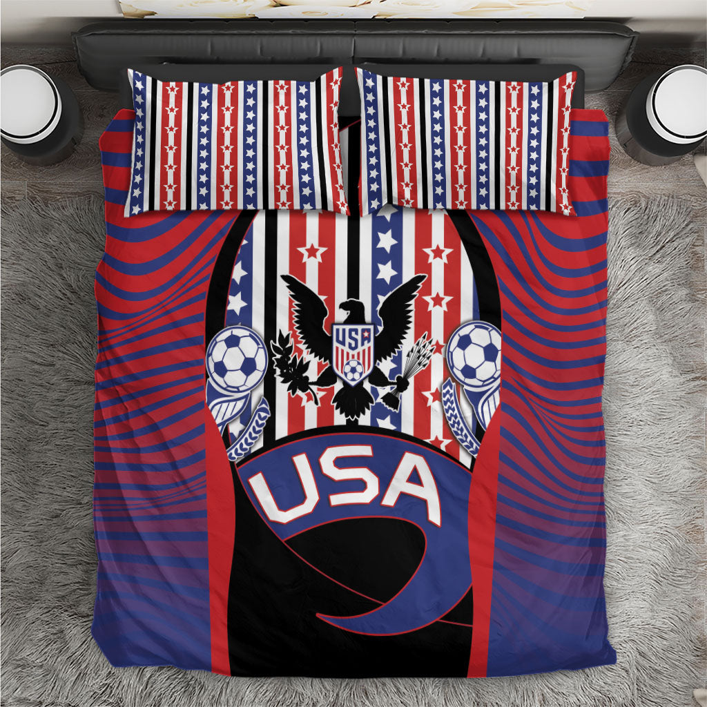 United States Soccer Bedding Set American Eagle Flag Stars And Stripes